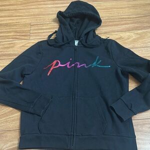 Pink rainbow glitter full zip